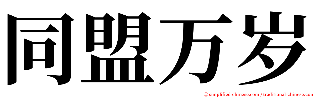 同盟万岁 serif font