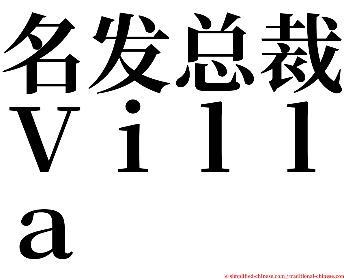 名发总裁Ｖｉｌｌａ serif font