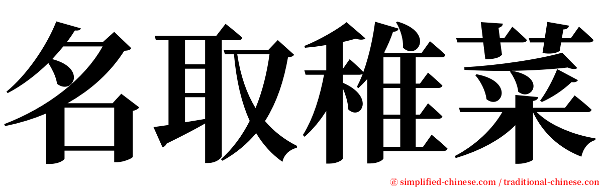 名取稚菜 serif font