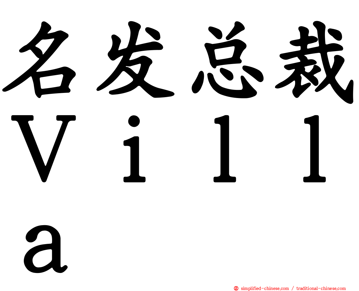 名发总裁Ｖｉｌｌａ