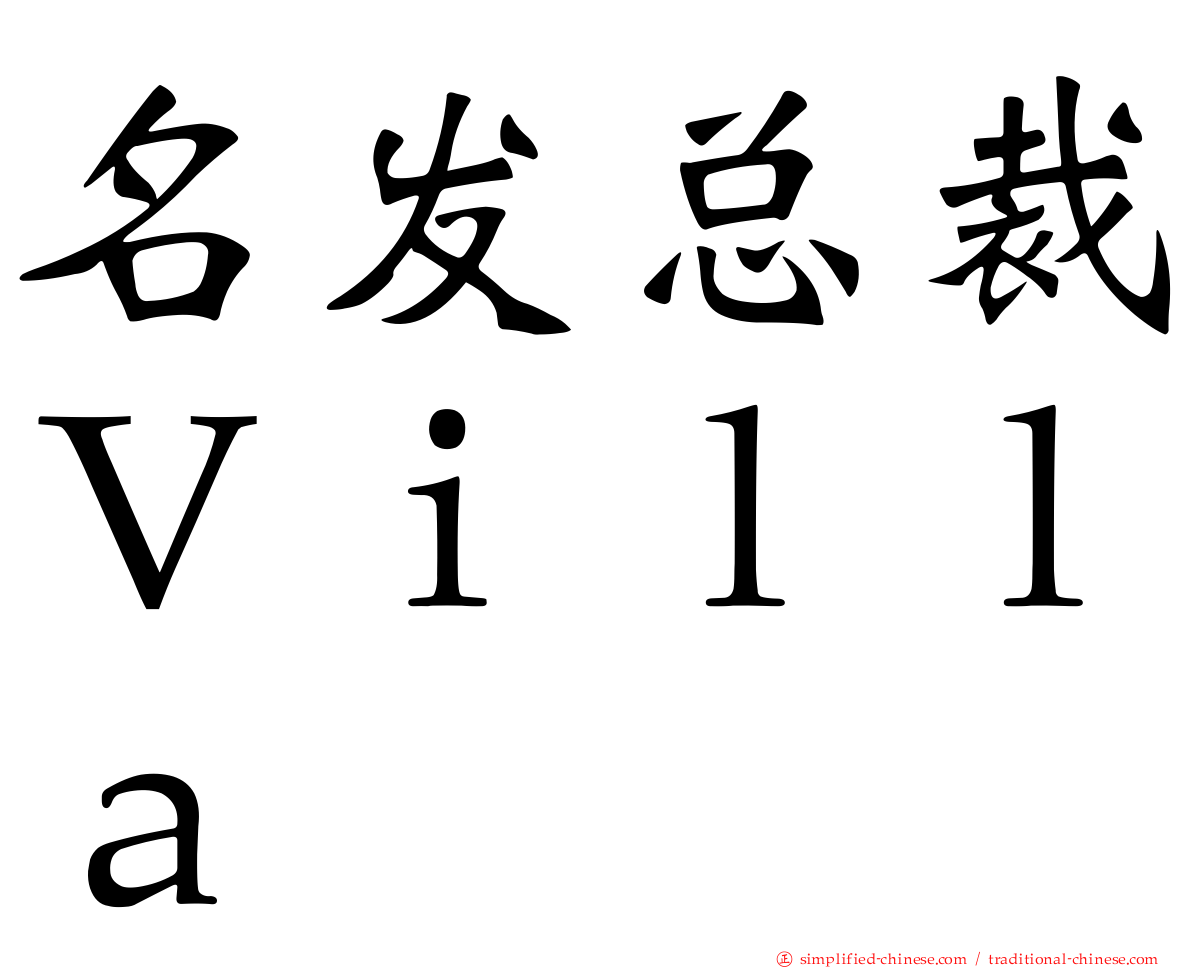 名发总裁Ｖｉｌｌａ