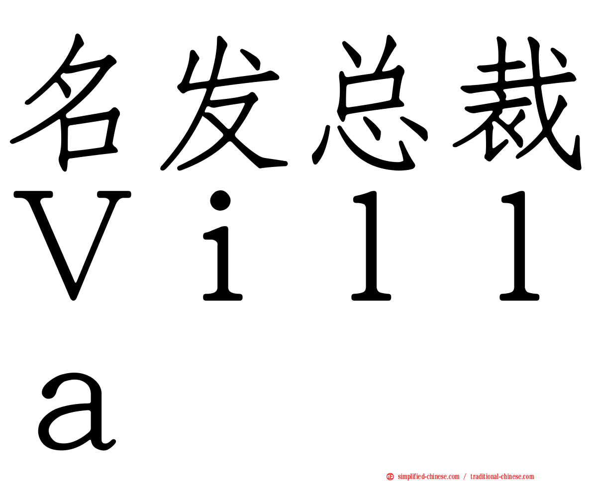 名发总裁Ｖｉｌｌａ