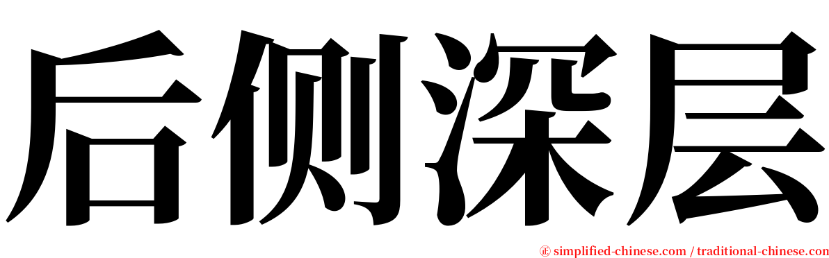 后侧深层 serif font