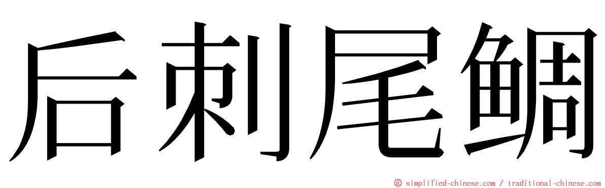 后刺尾鲷 ming font