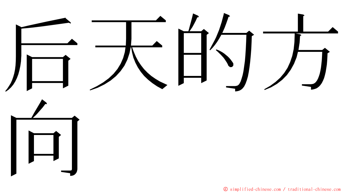 后天的方向 ming font