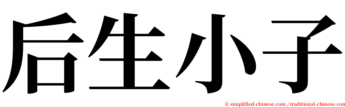 后生小子 serif font