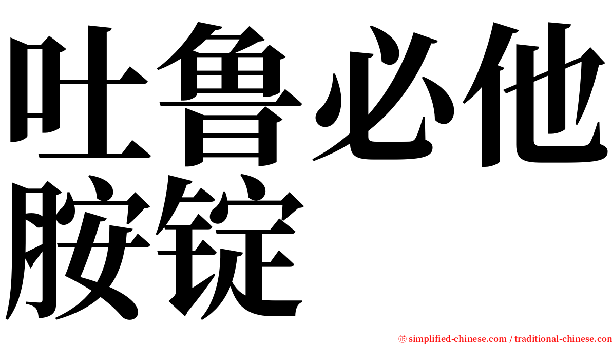 吐鲁必他胺锭 serif font