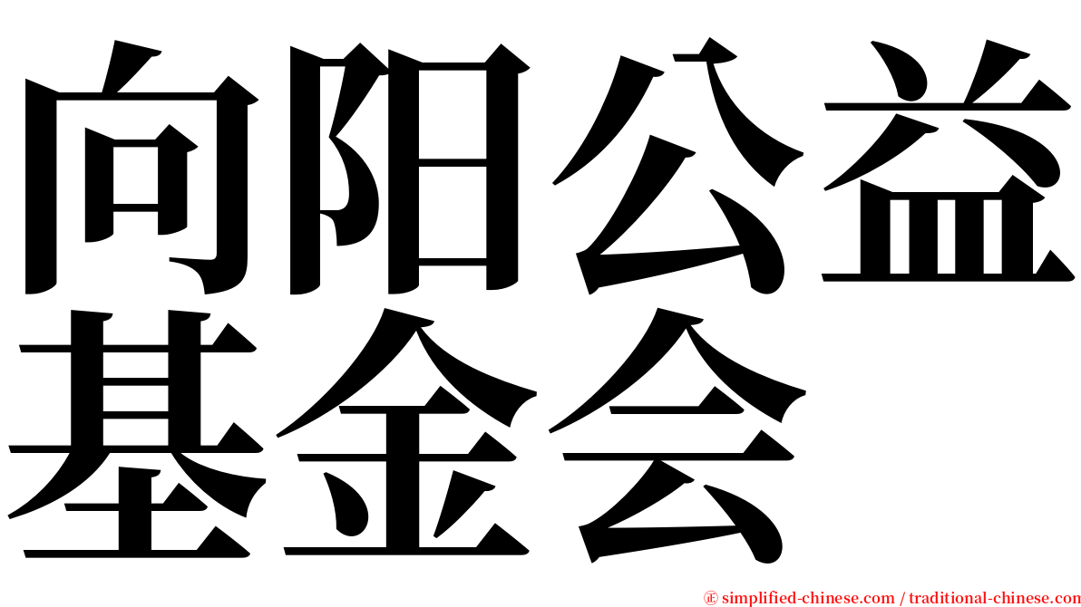 向阳公益基金会 serif font