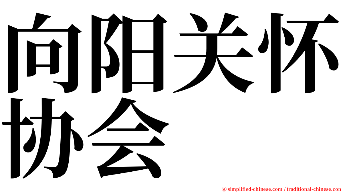 向阳关怀协会 serif font