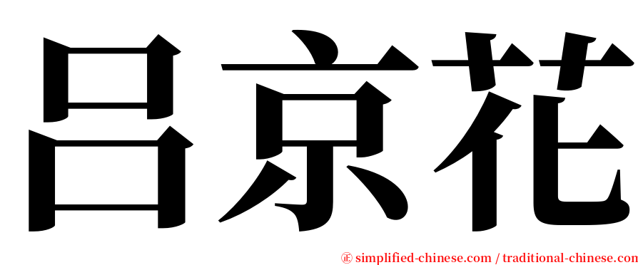 吕京花 serif font