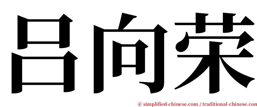 吕向荣 serif font