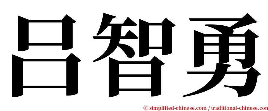吕智勇 serif font