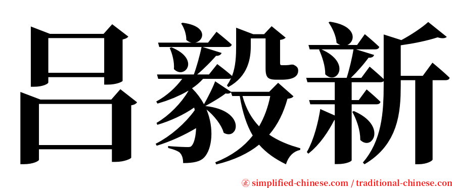 吕毅新 serif font