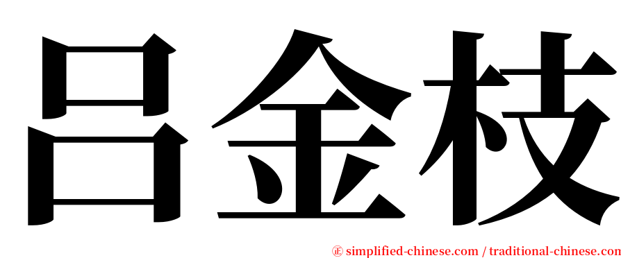 吕金枝 serif font