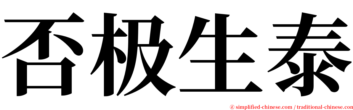 否极生泰 serif font