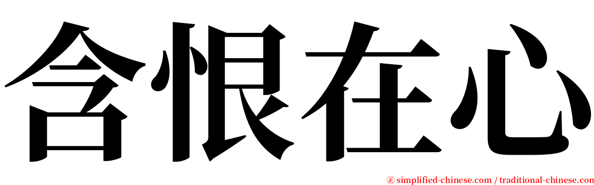 含恨在心 serif font