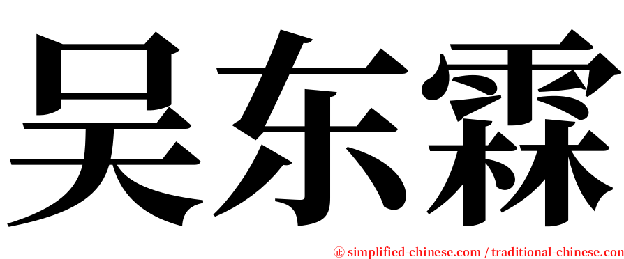 吴东霖 serif font