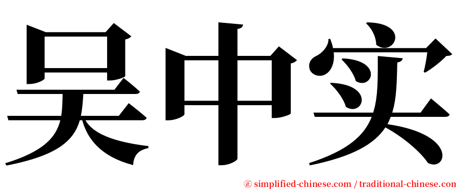 吴中实 serif font