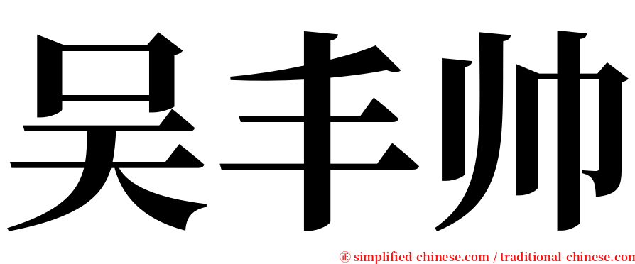 吴丰帅 serif font