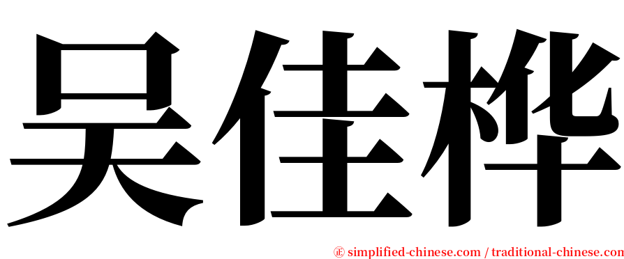 吴佳桦 serif font