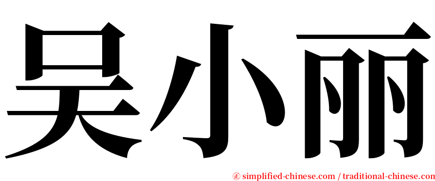 吴小丽 serif font