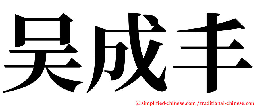 吴成丰 serif font