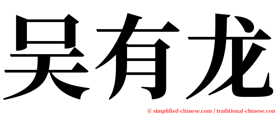 吴有龙 serif font