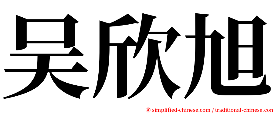 吴欣旭 serif font