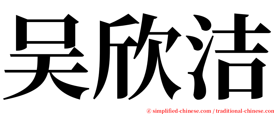 吴欣洁 serif font