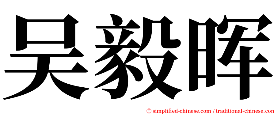 吴毅晖 serif font