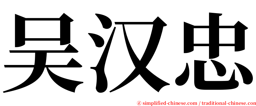 吴汉忠 serif font