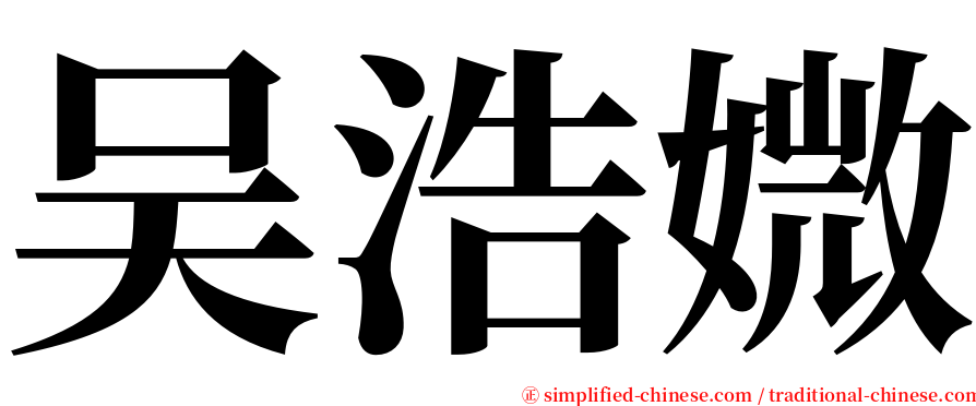 吴浩媺 serif font
