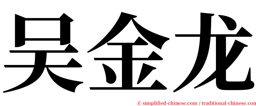 吴金龙 serif font