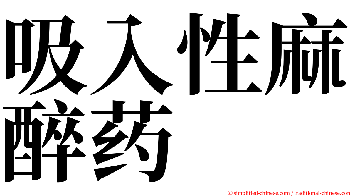 吸入性麻醉药 serif font