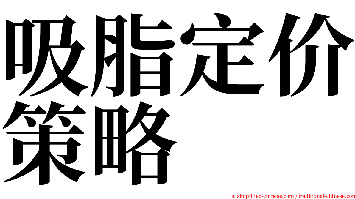 吸脂定价策略 serif font