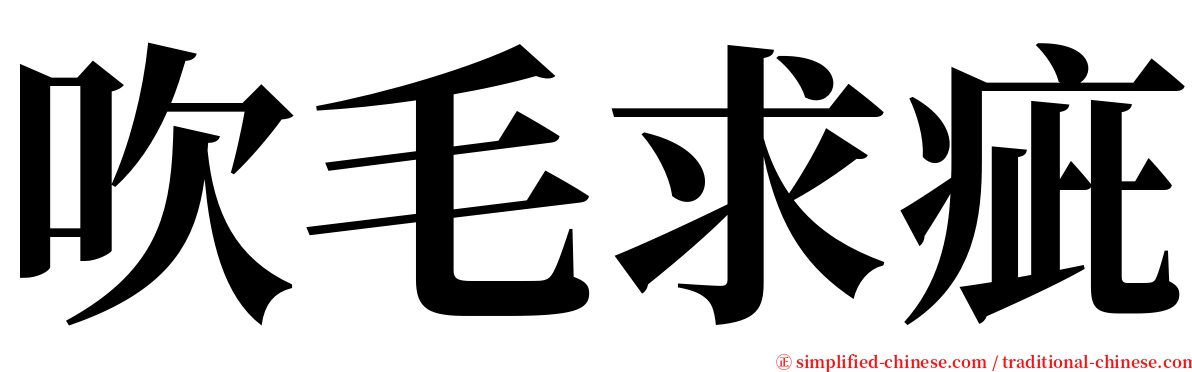 吹毛求疵 serif font