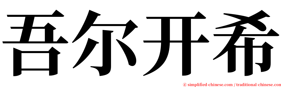 吾尔开希 serif font