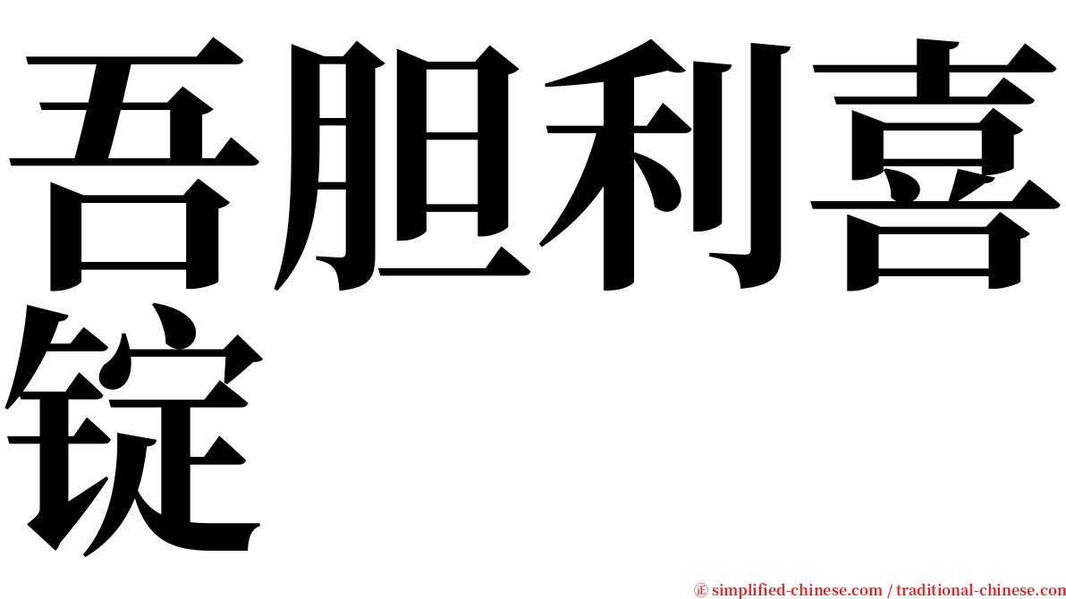 吾胆利喜锭 serif font