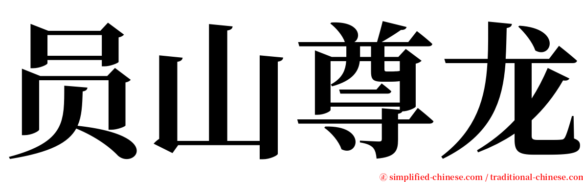 员山尊龙 serif font
