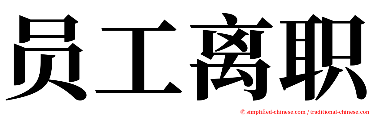 员工离职 serif font