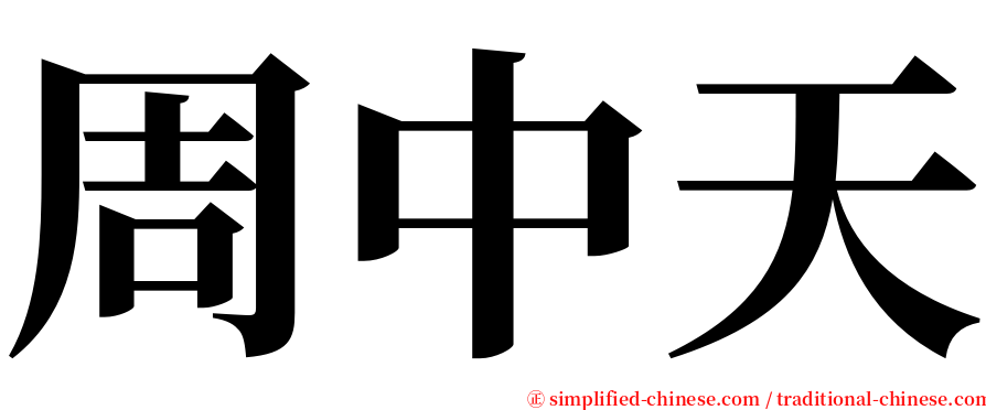 周中天 serif font