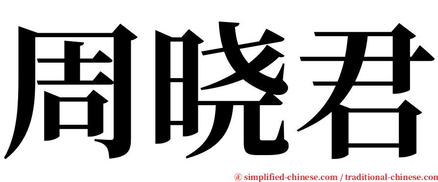 周晓君 serif font