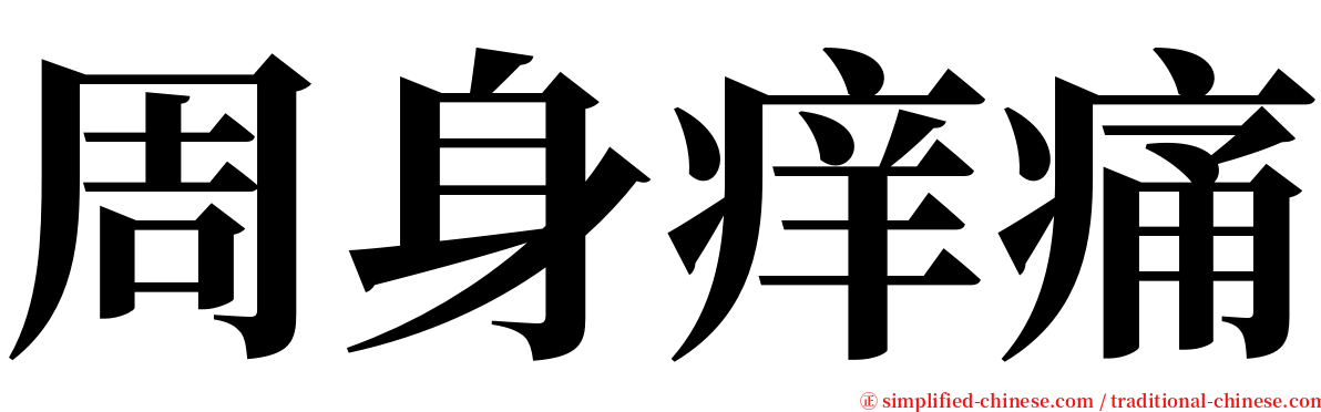 周身痒痛 serif font