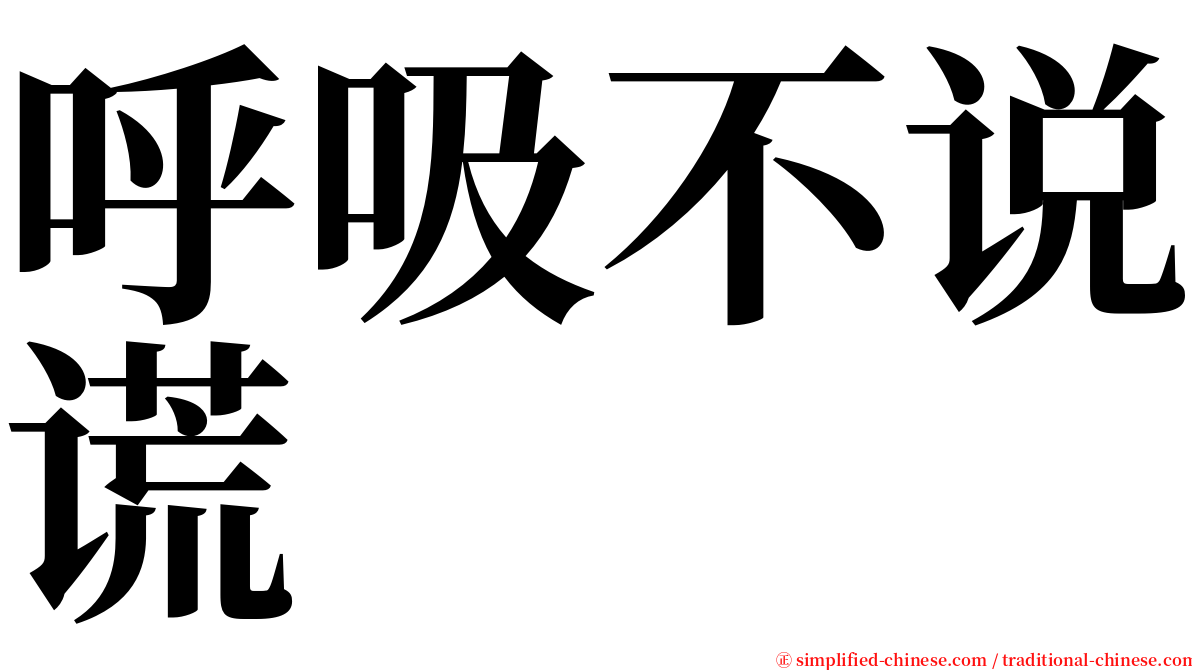 呼吸不说谎 serif font