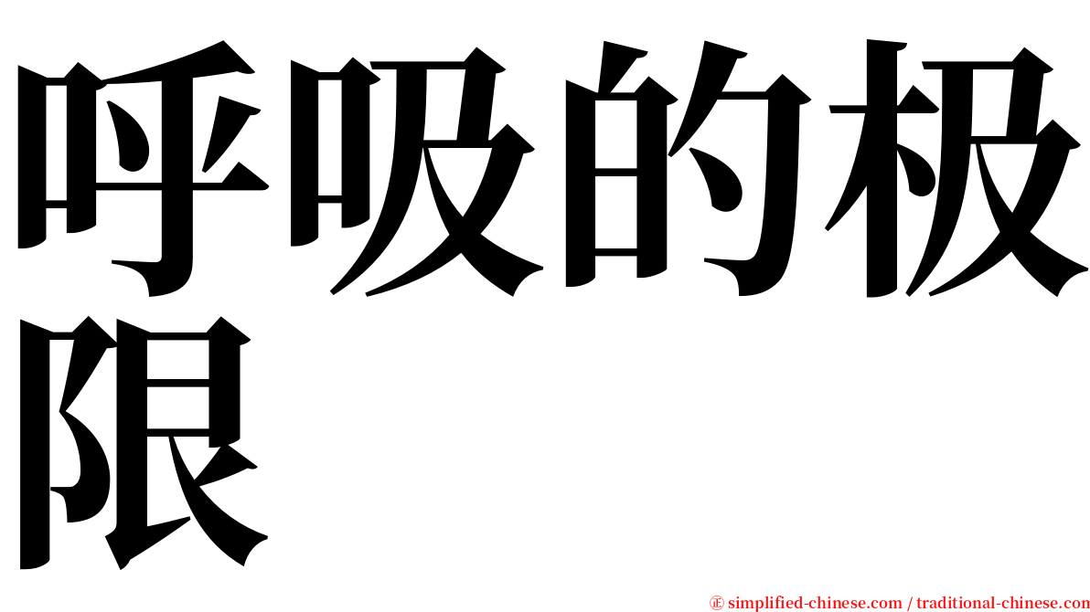 呼吸的极限 serif font