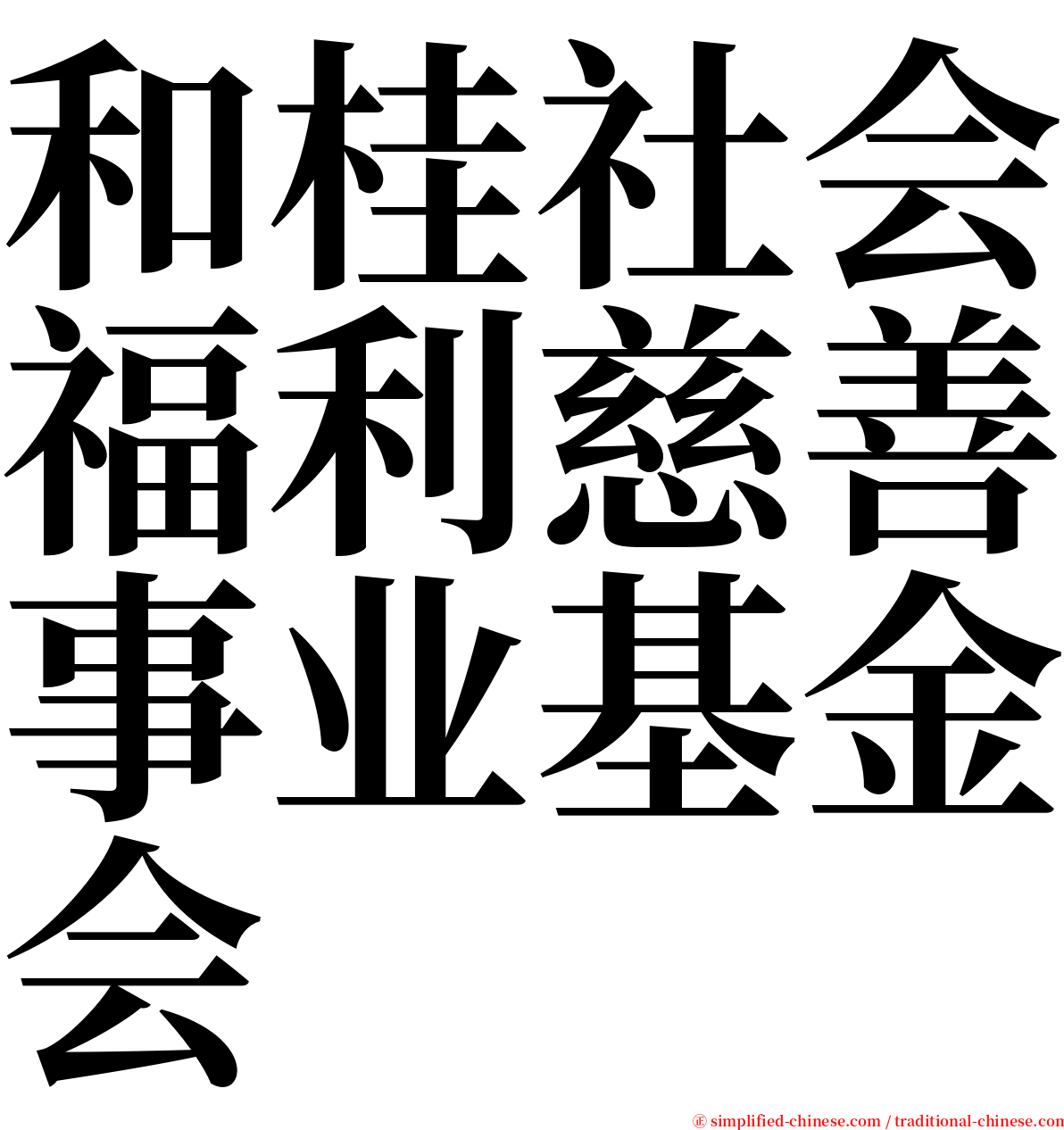 和桂社会福利慈善事业基金会 serif font