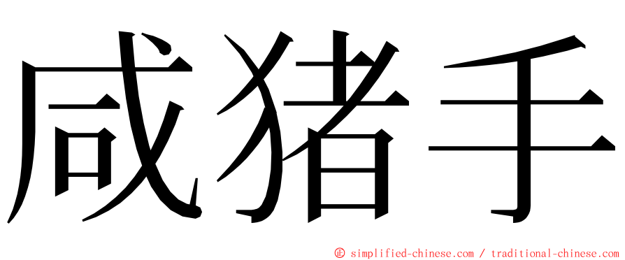 咸猪手 ming font