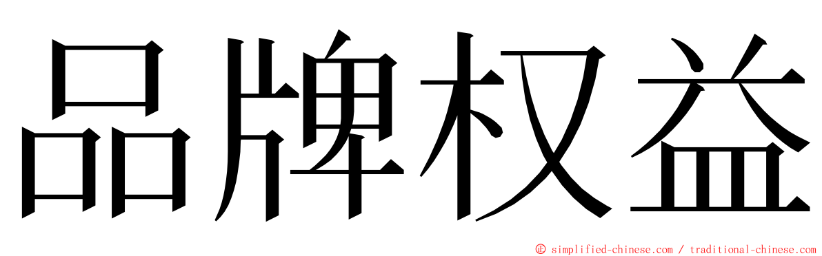 品牌权益 ming font