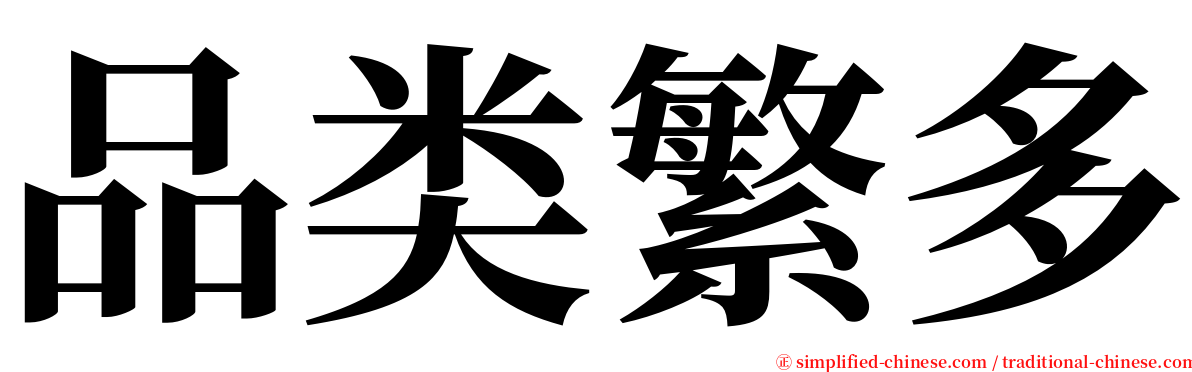 品类繁多 serif font