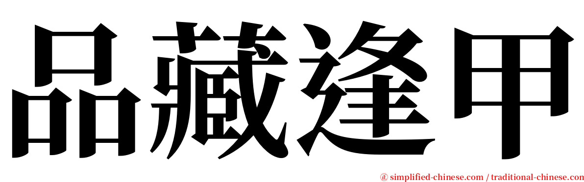 品藏逢甲 serif font